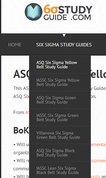 New Free Six Sigma Yellow Belt Guides Added | Six Sigma Study Guide