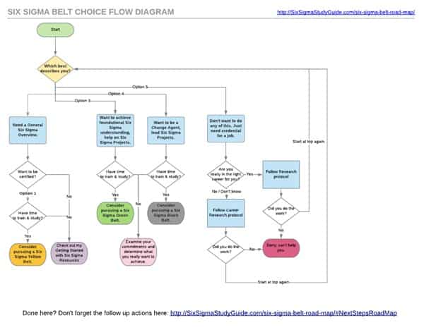 Six Sigma Belt Choice Flow