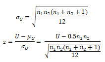 null and alternative hypothesis for mann whitney u test