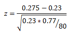 Calculate test statistic