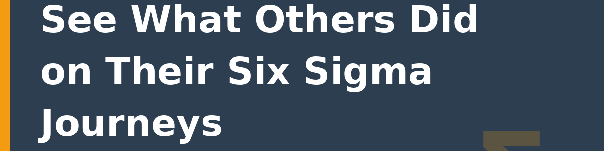 See What Others Did on Their Six Sigma Journeys