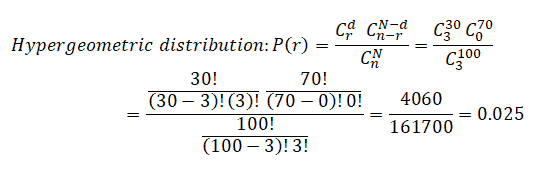 Statistics 4..7.2 Test of Proportions using a Hypergeometric